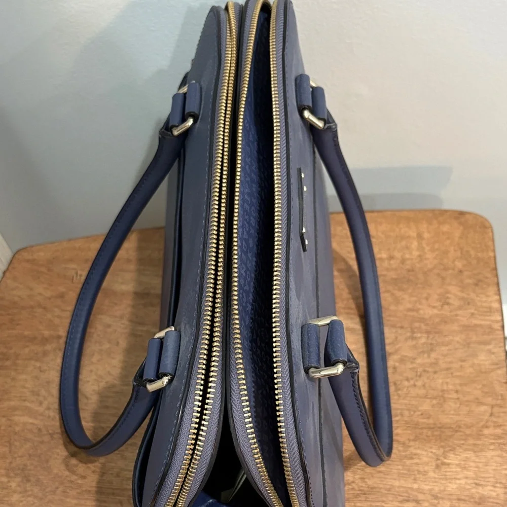 NEW Kate Spade Navy Leather Laptop Bag